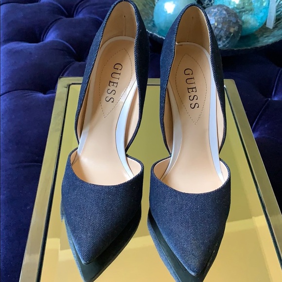 guess denim heels